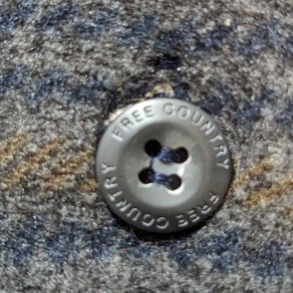 Free Country Mens Plaid Fleece Shirt Jacket Sherpa Lined Blue Brown Grey L - Picture 4 of 13